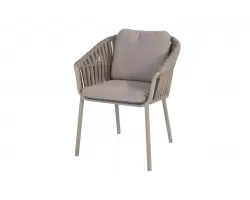 Krzesło do ogrodowej jadalni beżowe OLWEN 4SO z poduszkami