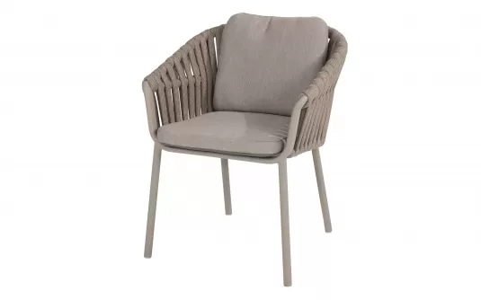 Krzesło do ogrodowej jadalni beżowe OLWEN 4SO z poduszkami