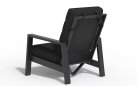 Fotel wypoczynkowy z pochylanym oparciem aluminiowy QUEENS czarne poduszki