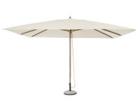 Parasol ogrodowy noga centralna aluminowa powłoka drewnopodobna ECLIPSE 3x4 poszycie beżowe