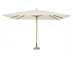 Parasol ogrodowy noga centralna aluminowa powłoka drewnopodobna ECLIPSE 3x4 poszycie beżowe