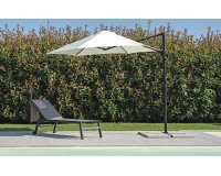 Sześciokątny parasol z noga boczną TONDO Ø 270 cm kremowe poszycie