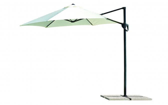 Sześciokątny parasol z noga boczną TONDO Ø 270 cm kremowe poszycie