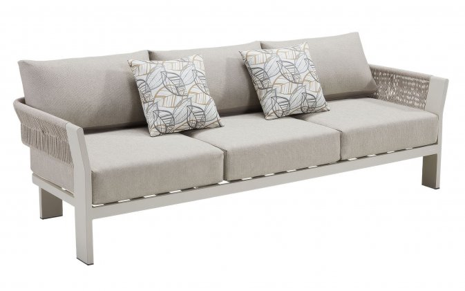 Nowoczesna beżowa 3-osobowa sofa wypoczynkowa na taras BORROMEO Lounge Higold beżowy