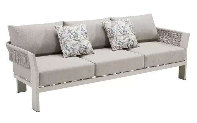 Nowoczesna beżowa 3-osobowa sofa wypoczynkowa na taras BORROMEO Lounge Higold beżowy