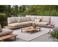 SLING Luksusowy narożnik ogrodowy z teaku z poduszkami All Weather