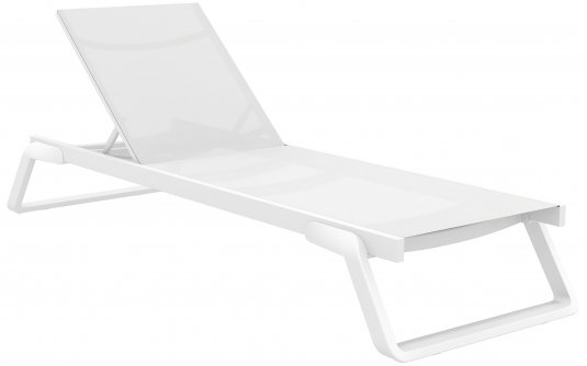 Leżak ogrodowy biały TROPIC z regulowanym oparciem Leżak ogrodowy biały TROPIC z regulowanym oparciem