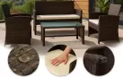 Zestaw ogrodowy balkonowy kawowy z technorattanu brązowego toruba