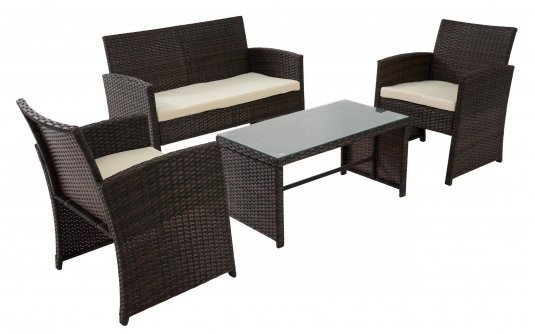 Zestaw ogrodowy balkonowy kawowy z technorattanu brązowego toruba