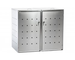 Osłona metalowa na 2 pojemniki na śmieci NELLI stal nierdzewna