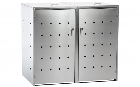 Osłona metalowa na 2 pojemniki na śmieci NELLI stal nierdzewna