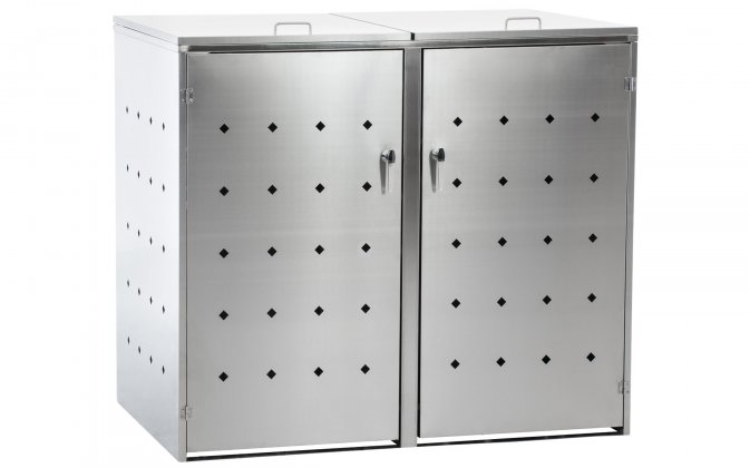 Osłona metalowa na 2 pojemniki na śmieci NELLI stal nierdzewna