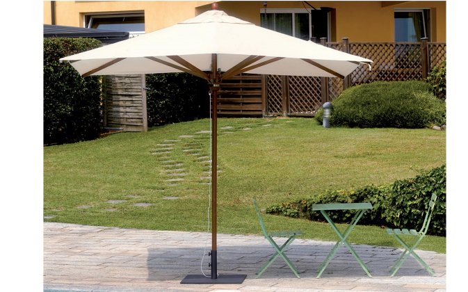 Parasol ogrodowy TORINO drewno 3x2 m akryl Olefin profile drewniane