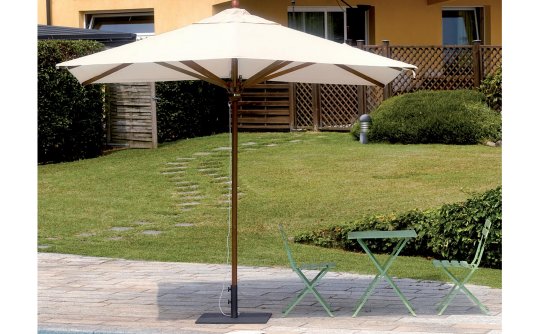 Parasol ogrodowy TORINO drewno 3x3 m akryl Olefin profile drewniane