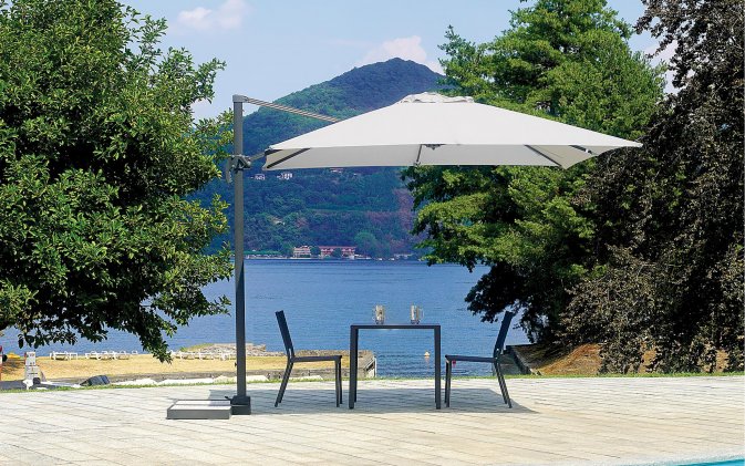 Parasol z nogą boczną ROMA 3x3 m aluminium akryl Olefin antracyt