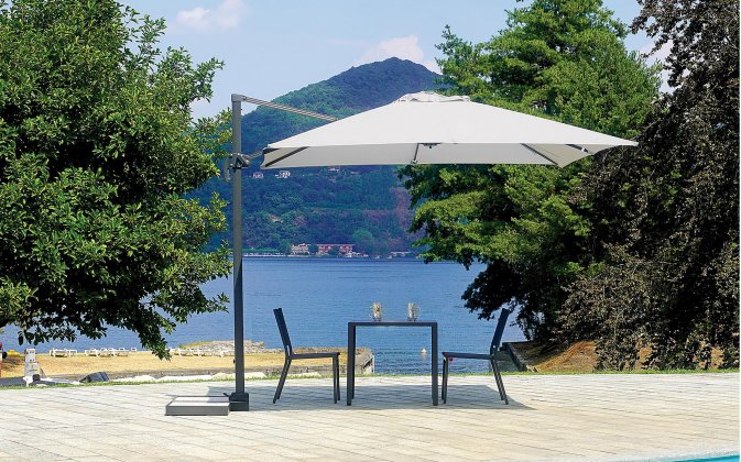 Parasol z nogą boczną ROMA 3x4 m aluminium akryl Olefin antracyt