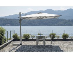 Parasol z nogą boczną FIRENZE 3x4 m aluminium noga biała akryl Olefin