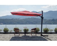 Parasol z nogą boczną FIRENZE 3x4 m aluminium antracyt akryl Olefin