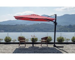 Parasol z nogą boczną FIRENZE 3x4 m aluminium antracyt akryl Olefin