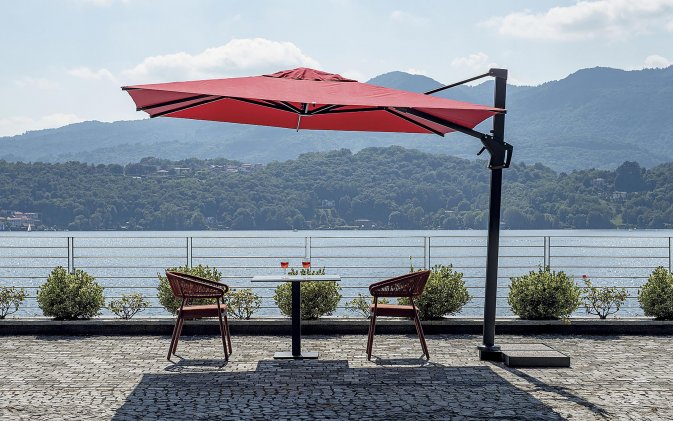 Parasol z nogą boczną FIRENZE 3x4 m aluminium antracyt akryl Olefin
