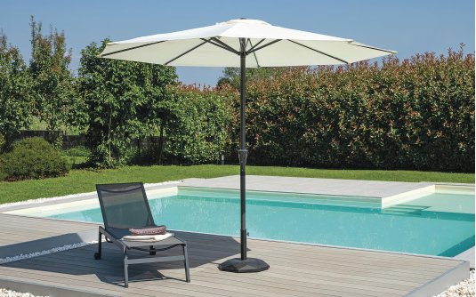 Parasol ogrodowy BLOOM Ø3 m aluminium noga antracyt poliester ecru Parasol ogrodowy BLOOM Ø3 m aluminium noga antracyt poliester ecru