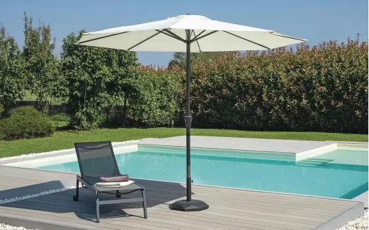 Parasol ogrodowy BLOOM Ø3 m aluminium noga antracyt poliester ecru Parasol ogrodowy BLOOM Ø3 m aluminium noga antracyt poliester ecru