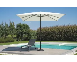 Parasol ogrodowy BLOOM 3x2 m aluminium poliester ecru noga centralna antracytowa lub biała