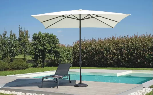 Parasol ogrodowy BLOOM 3x3 m aluminium poliester ecru noga centralna antracytowa lub biała Parasol ogrodowy BLOOM 3x3 m aluminium poliester ecru noga centralna antracytowa lub biała