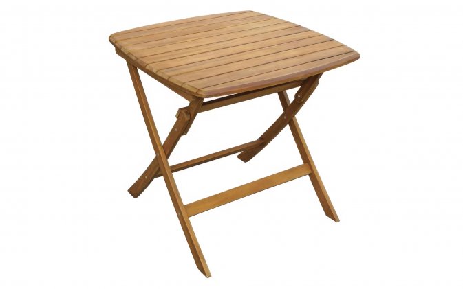 Składany stół ogrodowy PIOMBINO 80×80 cm z drewna akacjowego