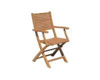 Krzesło ogrodowe PIETRASANTA składane z drewna akacjowego z podłokietnikami