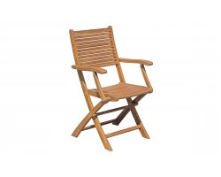 Krzesło ogrodowe PIETRASANTA składane z drewna akacjowego z podłokietnikami