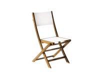 Krzesło ogrodowe VENTURINA składane akacja i textilene bez podłokietników