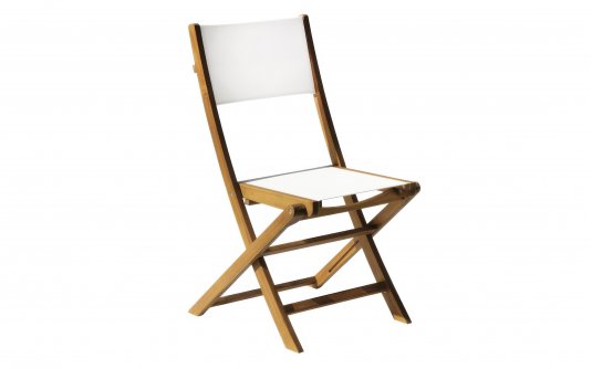 Krzesło ogrodowe VENTURINA składane akacja i textilene bez podłokietników Krzesło ogrodowe VENTURINA składane akacja i textilene bez podłokietników