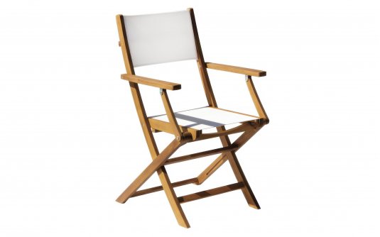 2x Fotel ogrodowy VENTURINA składany akacja i textilene bez podłokietników 2x Fotel ogrodowy VENTURINA składany akacja i textilene bez podłokietników