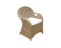 Fotel ogrodowy rattanowy SEMARANG 62×65 z włókna grey kubu z poduszką na taras