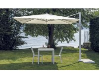 TENNESSEE 3×4 m parasol ogrodowy z BIAŁA nogą boczną i boczną podstawą / poszycie ecru