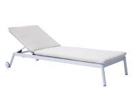 PORTO – leżak aluminiowy z poduszką hydrofobową, biały lub antracytowy z kółkami