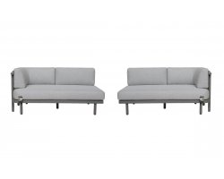 MAUI sofa ogrodowa 2-osobowa prawa/lewa 155×85 taupe z poduszkami BEE WETT®