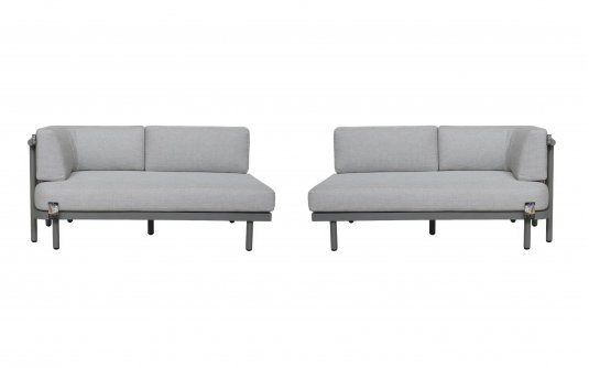 MAUI sofa ogrodowa 2-osobowa prawa/lewa 155×85 taupe z poduszkami BEE WETT®