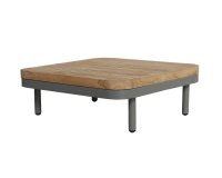 MAUI stolik kawowy ogrodowy 40×85 taupe z teakowym blatem