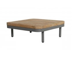 MAUI stolik kawowy ogrodowy 40×85 taupe z teakowym blatem