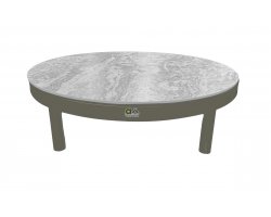 MAUI okrągły stolik kawowy ogrodowy Ø60 taupe z ceramicznym blatem