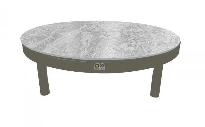 MAUI okrągły stolik kawowy ogrodowy Ø60 taupe z ceramicznym blatem