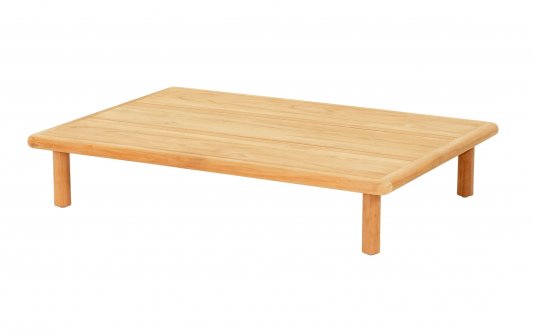 SLING Stolik kawowy ogrodowy prostokątny z teaku 120 × 85 × 23 cm