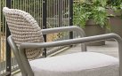 LUGANO LOUNGECHAIR – fotel ogrodowy AppleBee z aluminium i rope taupe z poduszką All Weather