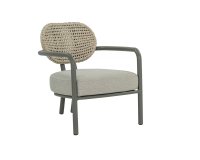 LUGANO LOUNGECHAIR – fotel ogrodowy AppleBee z aluminium i rope taupe z poduszką All Weather
