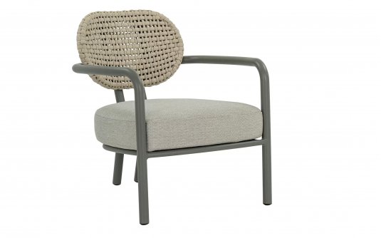 LUGANO LOUNGECHAIR – fotel ogrodowy AppleBee z aluminium i rope taupe z poduszką All Weather LUGANO LOUNGECHAIR – fotel ogrodowy AppleBee z aluminium i rope taupe z poduszką All Weather