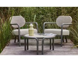 LUGANO Zestaw balkonowy AppleBee z aluminium i rope taupe z poduszkami All Weather