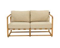 Sofa ogrodowa z teaku 2‑osobowa DOLCE z poduszkami All Weather jasny beż