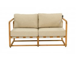 Sofa ogrodowa z teaku 2‑osobowa DOLCE z poduszkami All Weather jasny beż